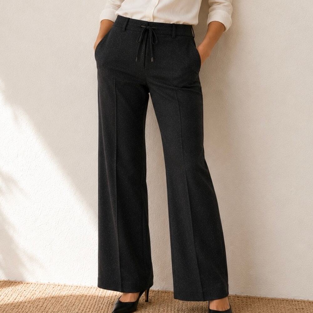 J.CREW Stretch | Wool Blend Crop Flare Trouser Drawstring Button Pocket Gray | 8